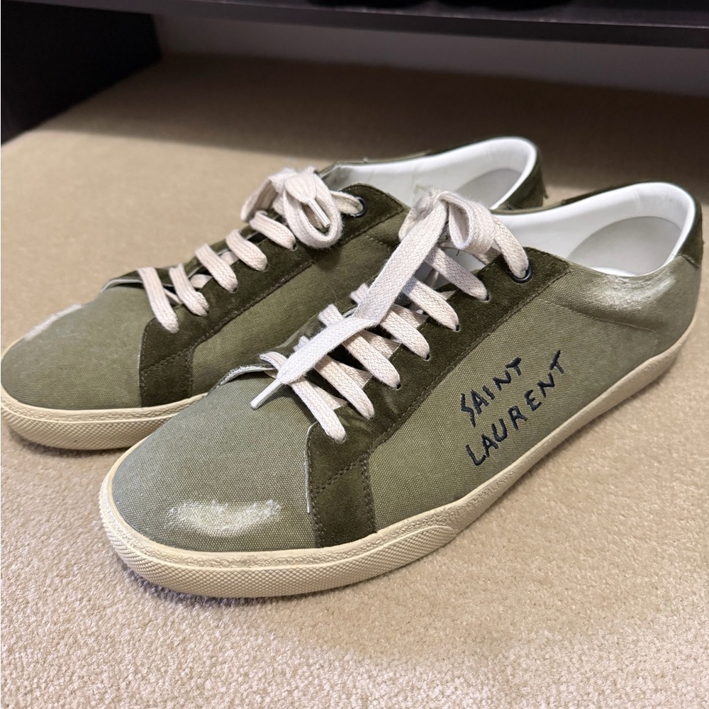 Saint Laurent Green Sl06 Court Classic Sneakers